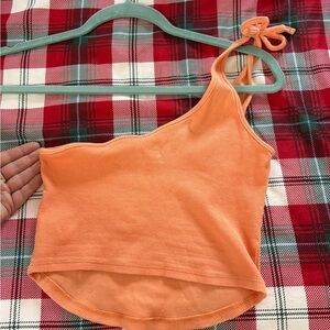 Orange One-Shoulder Women's Top